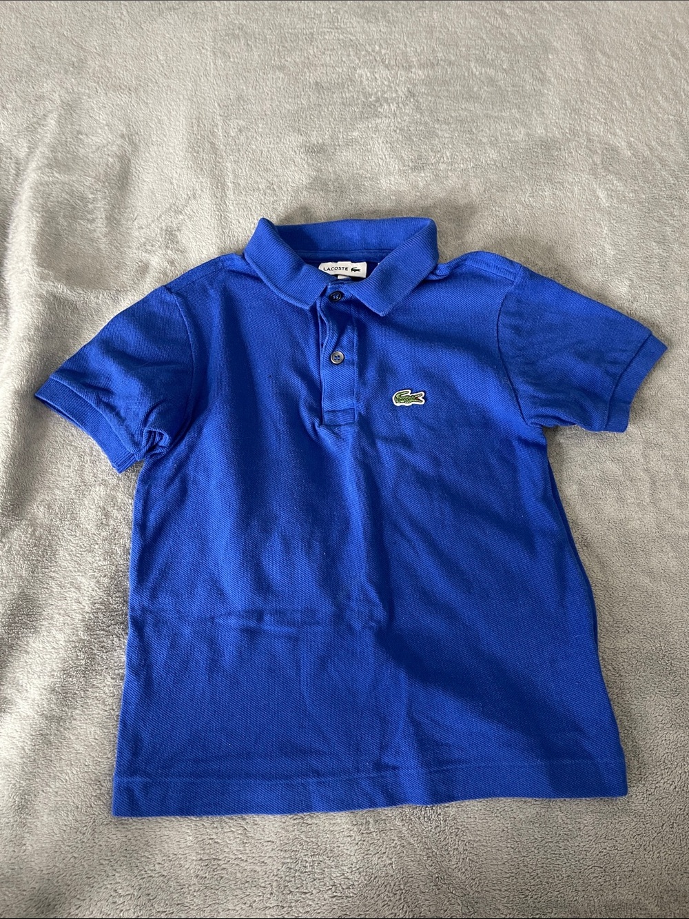 Lacoste Boys Blue Short Sleeve Polo with Crocodile Logo